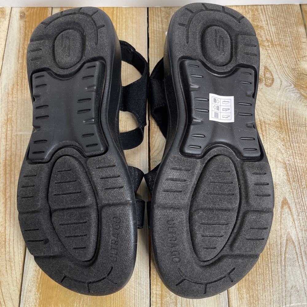 Skechers Arch Fit Go Walk Sandals Astonish Womens 11 Strappy Glitter Black - Picture 7 of 9